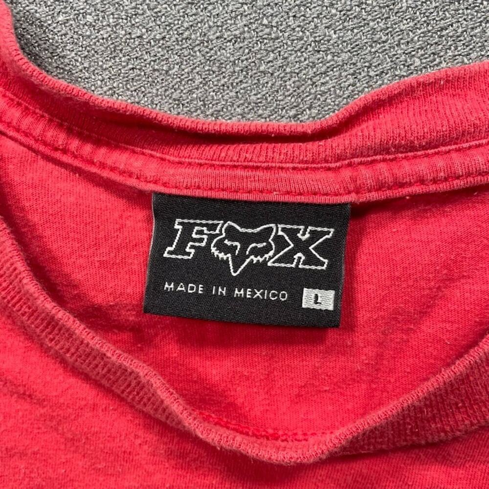 FOX Racing T-Shirt Large Red Short Sleeve Y2K Motocross Riding - Picture 3 of 9